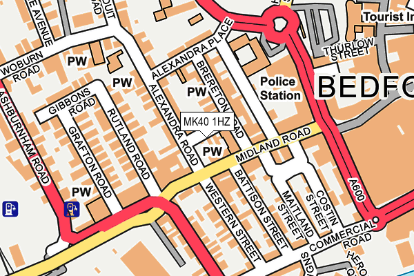 MK40 1HZ map - OS OpenMap – Local (Ordnance Survey)