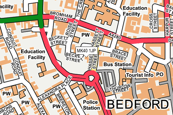 MK40 1JP map - OS OpenMap – Local (Ordnance Survey)