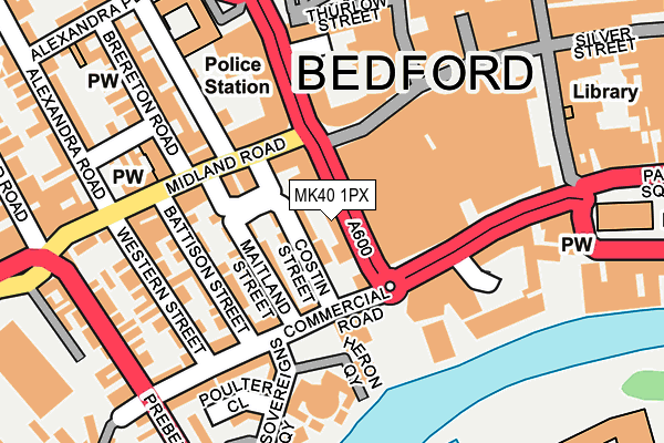 MK40 1PX map - OS OpenMap – Local (Ordnance Survey)