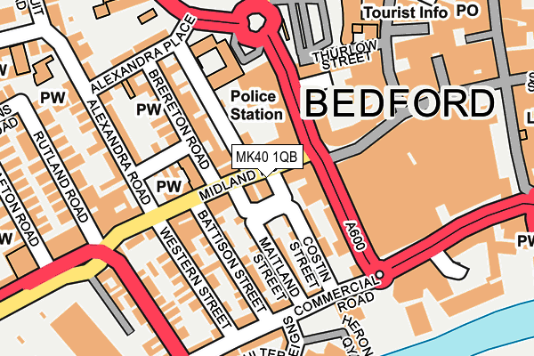 MK40 1QB map - OS OpenMap – Local (Ordnance Survey)