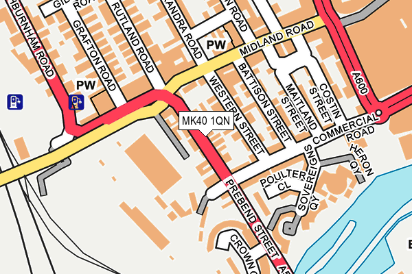 MK40 1QN map - OS OpenMap – Local (Ordnance Survey)