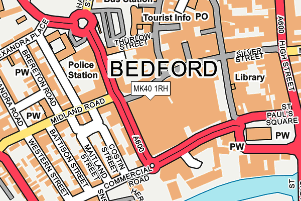 MK40 1RH map - OS OpenMap – Local (Ordnance Survey)