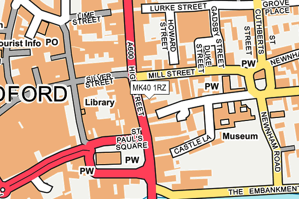 MK40 1RZ map - OS OpenMap – Local (Ordnance Survey)