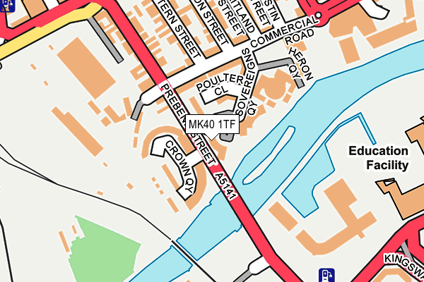 MK40 1TF map - OS OpenMap – Local (Ordnance Survey)