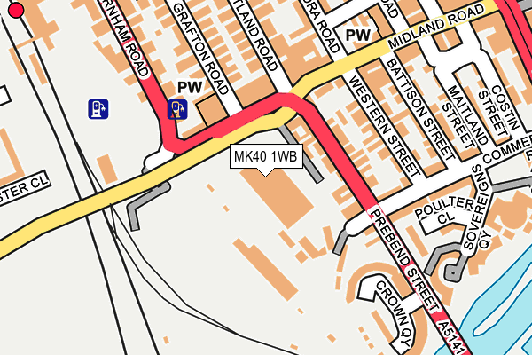 MK40 1WB map - OS OpenMap – Local (Ordnance Survey)