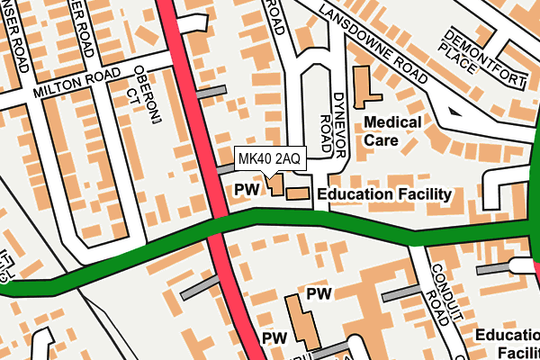 MK40 2AQ map - OS OpenMap – Local (Ordnance Survey)