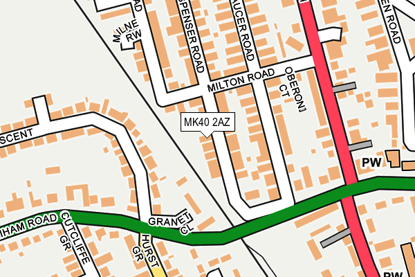 MK40 2AZ map - OS OpenMap – Local (Ordnance Survey)