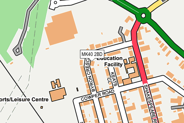 MK40 2BD map - OS OpenMap – Local (Ordnance Survey)