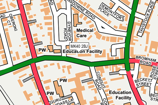 MK40 2BJ map - OS OpenMap – Local (Ordnance Survey)