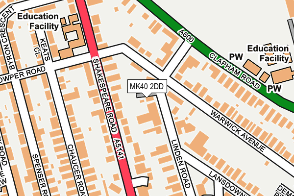 MK40 2DD map - OS OpenMap – Local (Ordnance Survey)