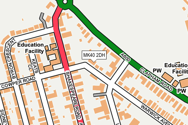 MK40 2DH map - OS OpenMap – Local (Ordnance Survey)