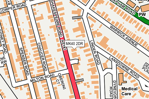 MK40 2DR map - OS OpenMap – Local (Ordnance Survey)