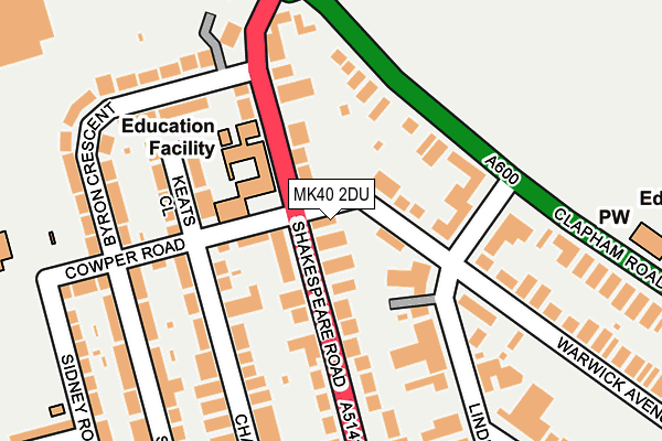 MK40 2DU map - OS OpenMap – Local (Ordnance Survey)