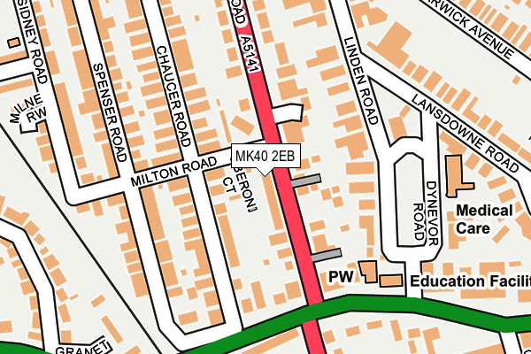 MK40 2EB map - OS OpenMap – Local (Ordnance Survey)