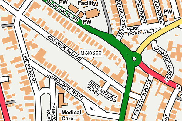 MK40 2EE map - OS OpenMap – Local (Ordnance Survey)