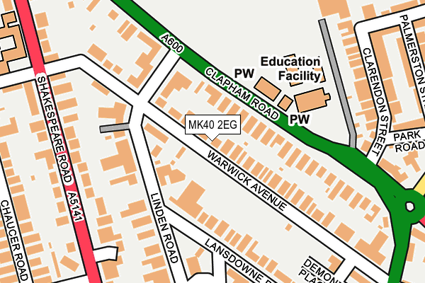 MK40 2EG map - OS OpenMap – Local (Ordnance Survey)