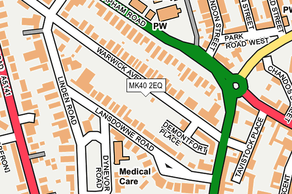 MK40 2EQ map - OS OpenMap – Local (Ordnance Survey)