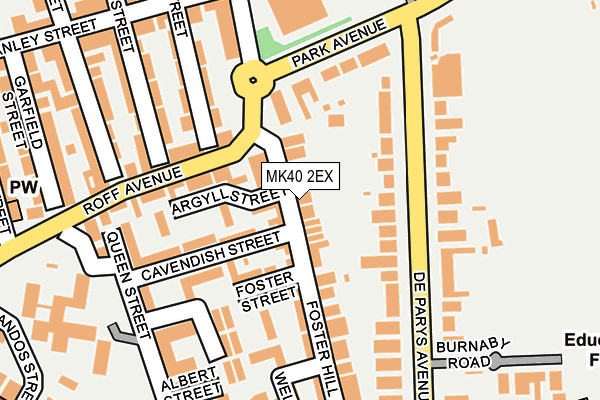 MK40 2EX map - OS OpenMap – Local (Ordnance Survey)