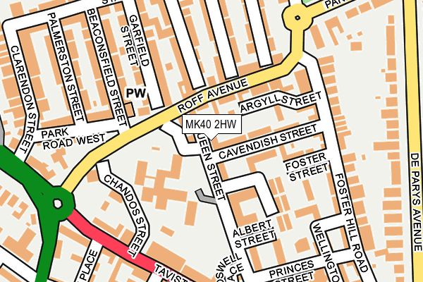 MK40 2HW map - OS OpenMap – Local (Ordnance Survey)