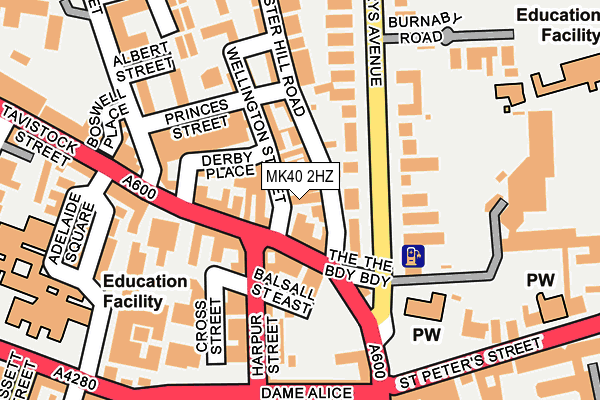 MK40 2HZ map - OS OpenMap – Local (Ordnance Survey)