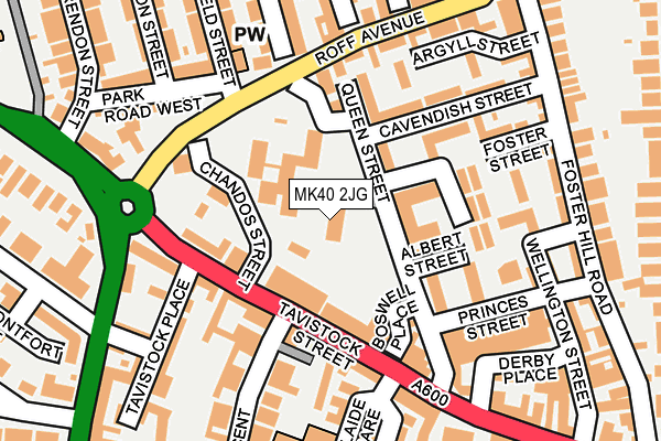 MK40 2JG map - OS OpenMap – Local (Ordnance Survey)