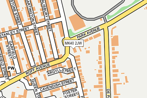 MK40 2JW map - OS OpenMap – Local (Ordnance Survey)