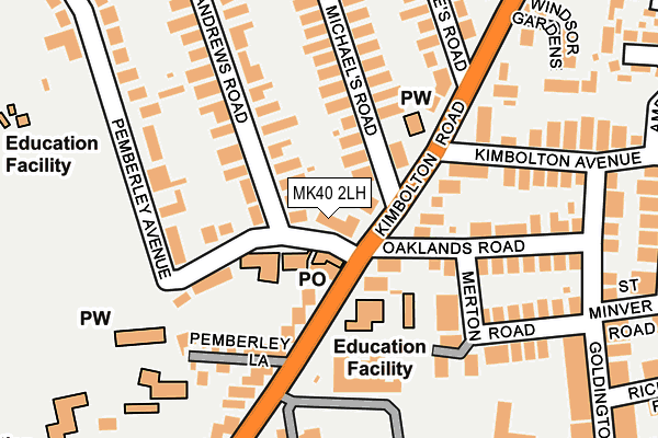 MK40 2LH map - OS OpenMap – Local (Ordnance Survey)
