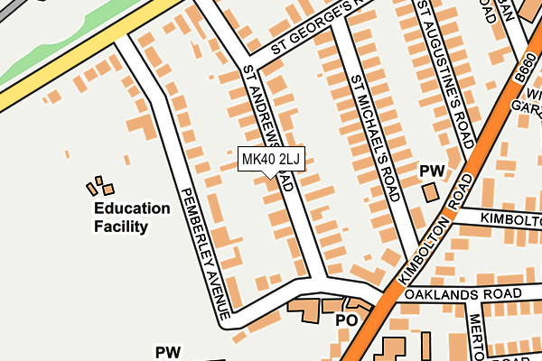 MK40 2LJ map - OS OpenMap – Local (Ordnance Survey)