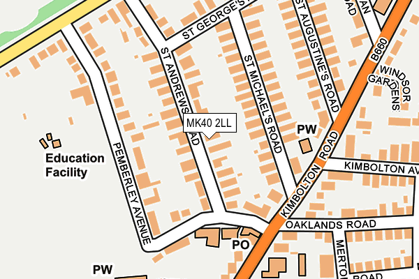 MK40 2LL map - OS OpenMap – Local (Ordnance Survey)