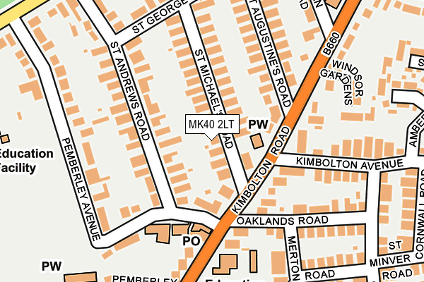 MK40 2LT map - OS OpenMap – Local (Ordnance Survey)