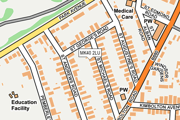 MK40 2LU map - OS OpenMap – Local (Ordnance Survey)