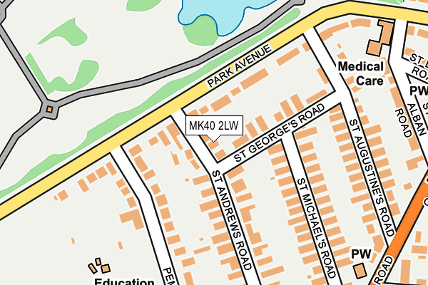 MK40 2LW map - OS OpenMap – Local (Ordnance Survey)