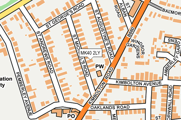 MK40 2LY map - OS OpenMap – Local (Ordnance Survey)