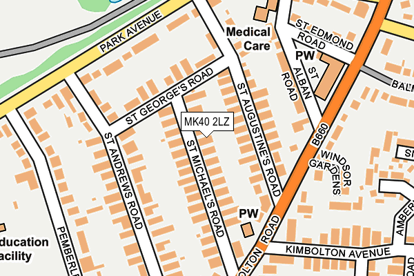 MK40 2LZ map - OS OpenMap – Local (Ordnance Survey)