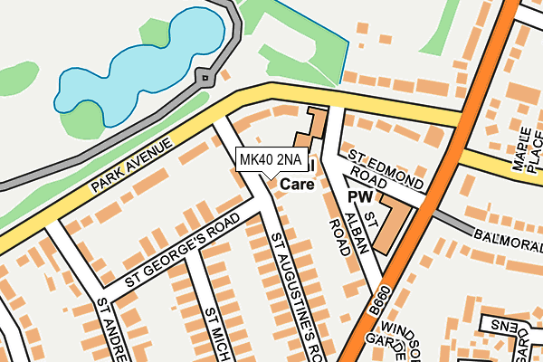 MK40 2NA map - OS OpenMap – Local (Ordnance Survey)