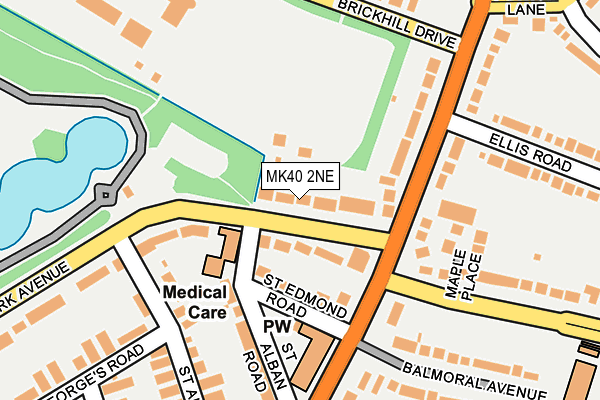 MK40 2NE map - OS OpenMap – Local (Ordnance Survey)