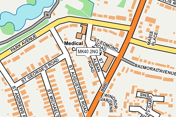 MK40 2NG map - OS OpenMap – Local (Ordnance Survey)