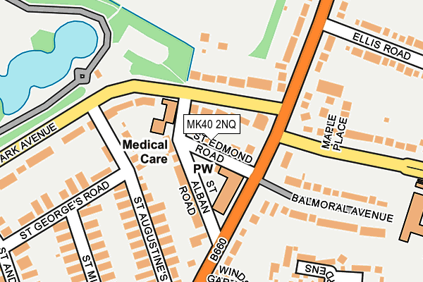 MK40 2NQ map - OS OpenMap – Local (Ordnance Survey)