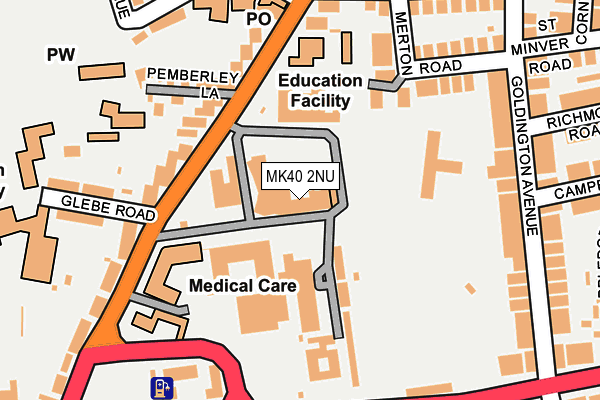 MK40 2NU map - OS OpenMap – Local (Ordnance Survey)