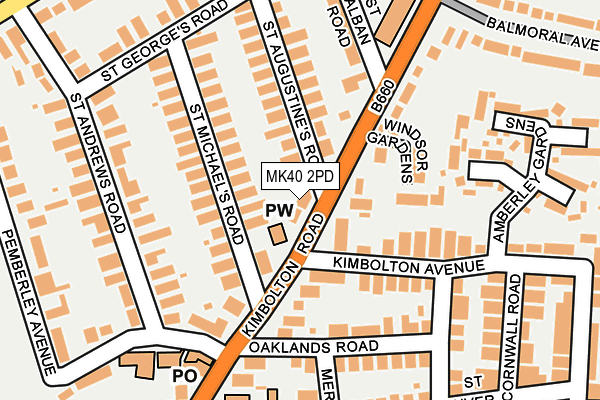 MK40 2PD map - OS OpenMap – Local (Ordnance Survey)