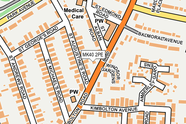 MK40 2PE map - OS OpenMap – Local (Ordnance Survey)