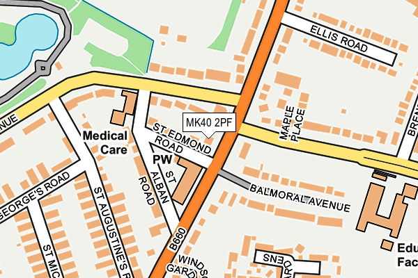 MK40 2PF map - OS OpenMap – Local (Ordnance Survey)