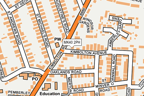 MK40 2PH map - OS OpenMap – Local (Ordnance Survey)
