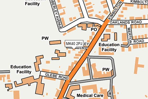 MK40 2PJ map - OS OpenMap – Local (Ordnance Survey)