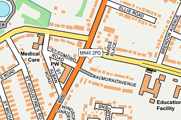 MK40 2PQ map - OS OpenMap – Local (Ordnance Survey)