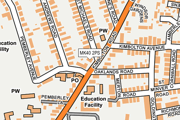 MK40 2PS map - OS OpenMap – Local (Ordnance Survey)