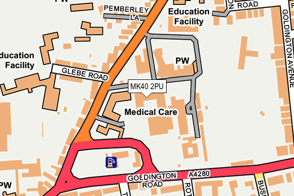 MK40 2PU map - OS OpenMap – Local (Ordnance Survey)