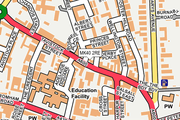 MK40 2RE map - OS OpenMap – Local (Ordnance Survey)