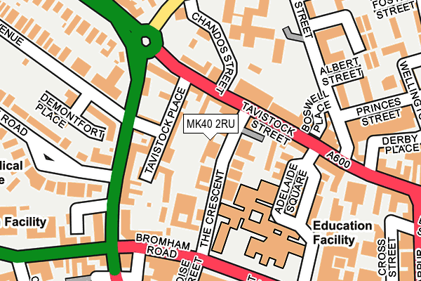 MK40 2RU map - OS OpenMap – Local (Ordnance Survey)