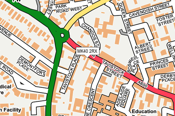 MK40 2RX map - OS OpenMap – Local (Ordnance Survey)